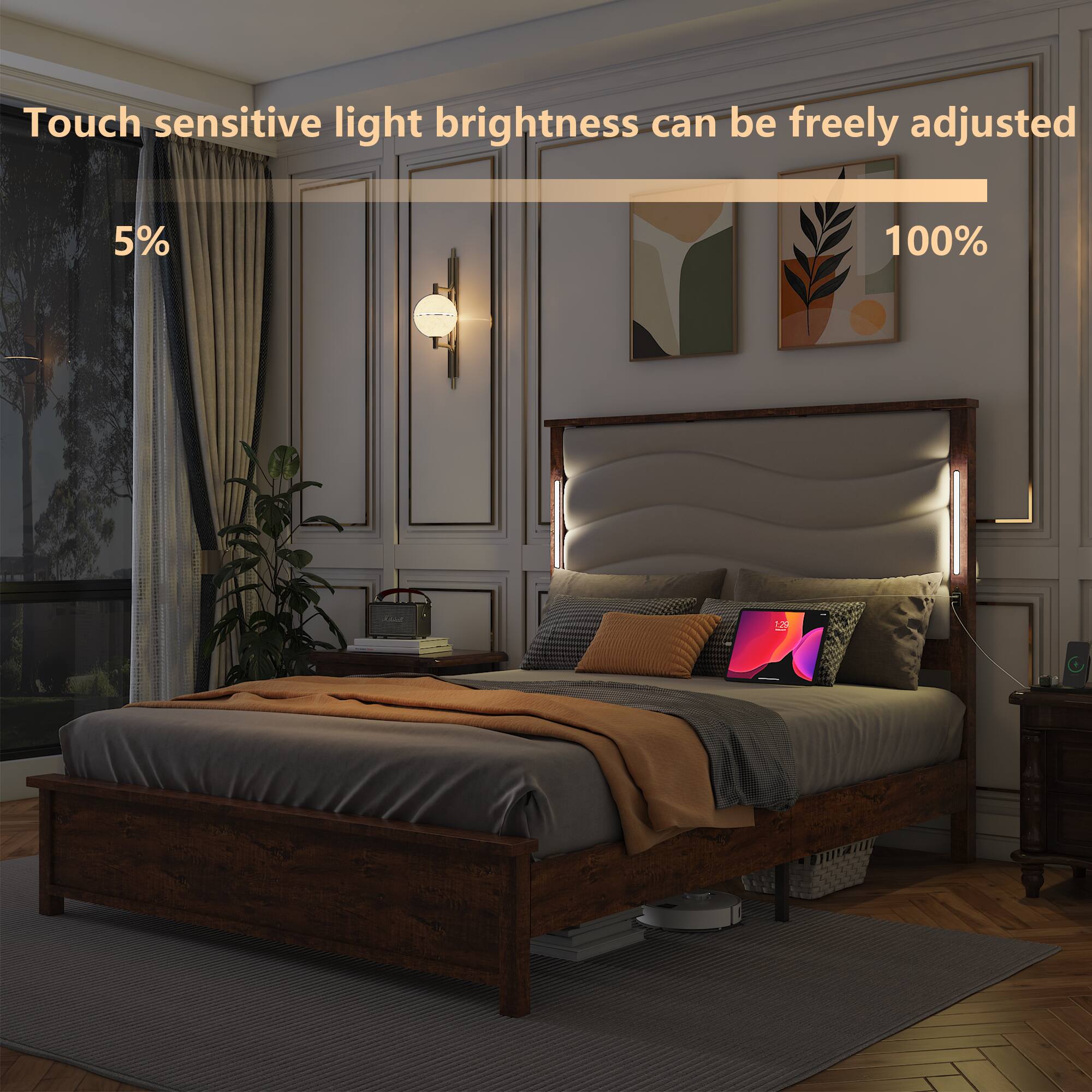Touch sensitive light brightness can be freely adjusted  
5% 100%