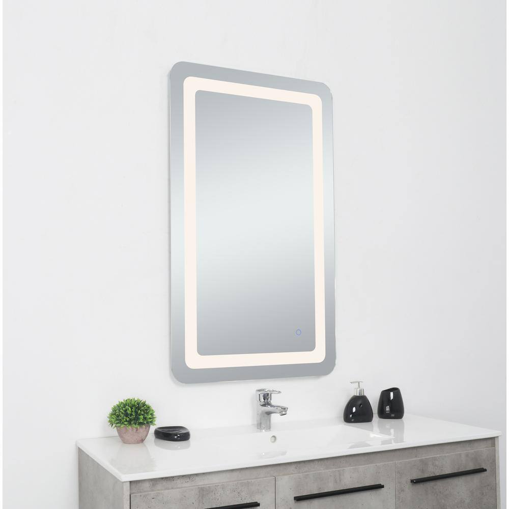 Alt View 6. Elegant Decor - Genesis 20in x 40in soft edge LED mirror - Glossy White.