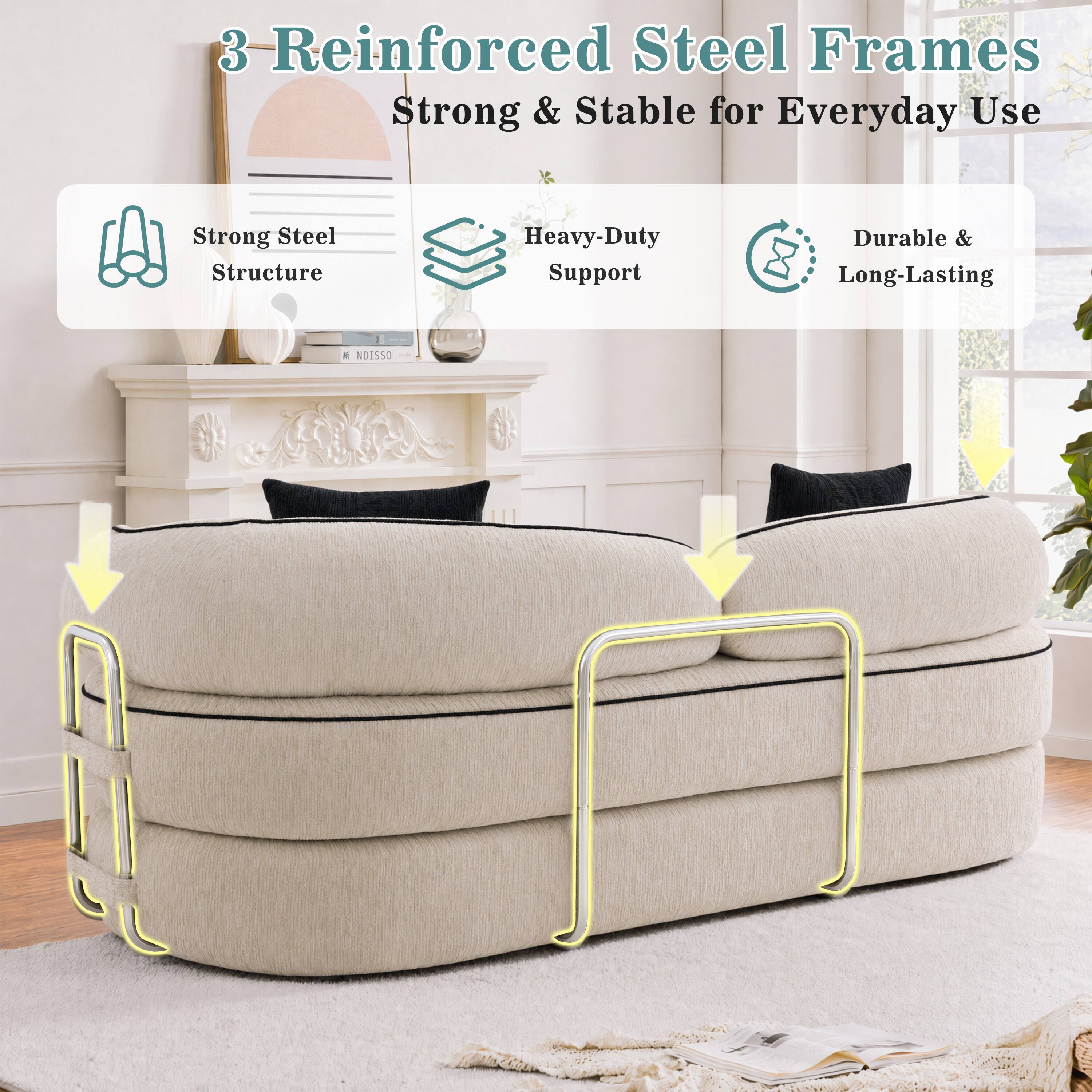 3 Reinforced Steel Frames Strong & Stable for Everyday Use

Strong Steel Structure
Heavy-Duty Support
Durable & Long-Lasting