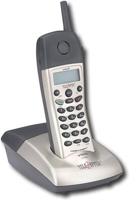 Angle Standard. VTech - 2.4GHz Cordless Phone with TeleZapper - Champagne and black.