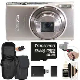 Canon - PowerShot ELPH 360 HS A Digital Camera with 32GB Card Starter Kit - Silver