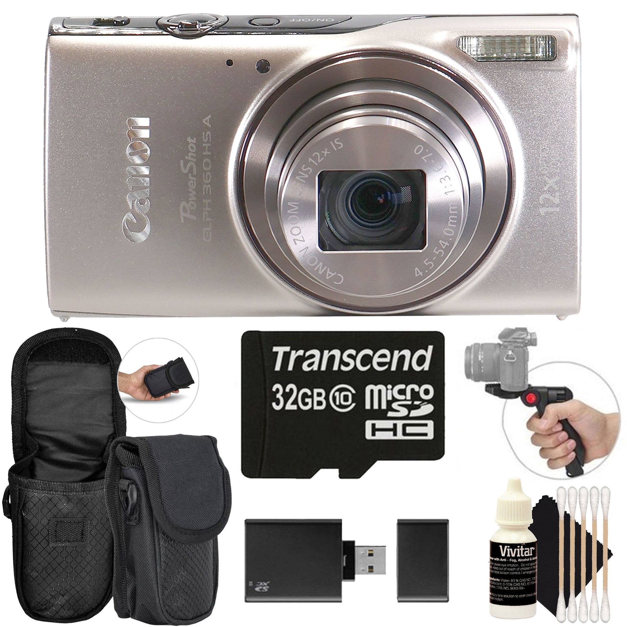 Canon PowerShot ELPH 360 HS A  
12x Zoom  
4.5-54.0mm  
1:3. M  
0mm  
CANON  
Transcend 32GB Micro SDHC  
Vivitar