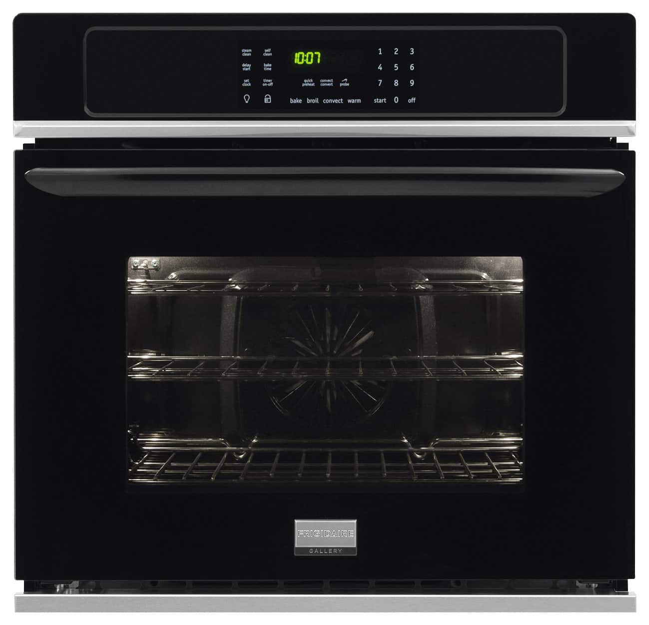 Frigidaire - Gallery 27" Built-In Single Electric Convection Wall Oven - Black - Larger Front