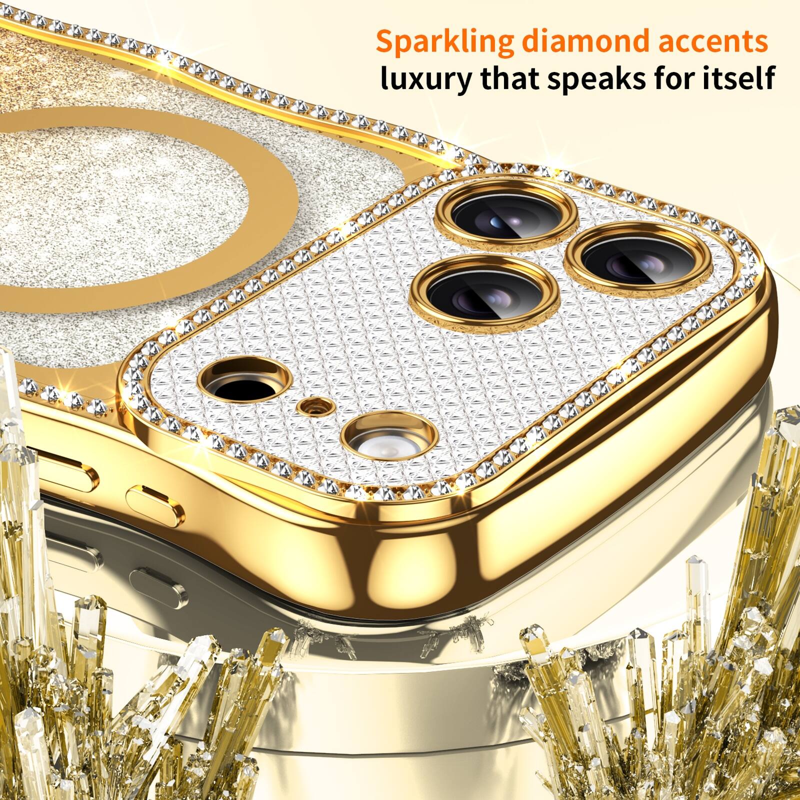 Sparkling diamond accents luxury that speaks for itself