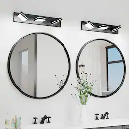 LUCKY ONE - 3-Light LED Vanity Light, Wall Mount Sconce for Bathroom Mirror, Sleek Minimalist Design - Black