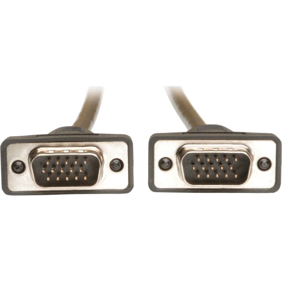 Alt View 1. Tripp Lite - Eaton Tripp Lite Series Low-Profile VGA High-Resolution RGB Coaxial Cable (HD15 M/M), 15 ft. (4.57 m) - Coaxial for - Black.