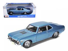 1970 Chevrolet Nova SS Coupe 1/18 Diecast Model Car by Maisto - Blue Metallic