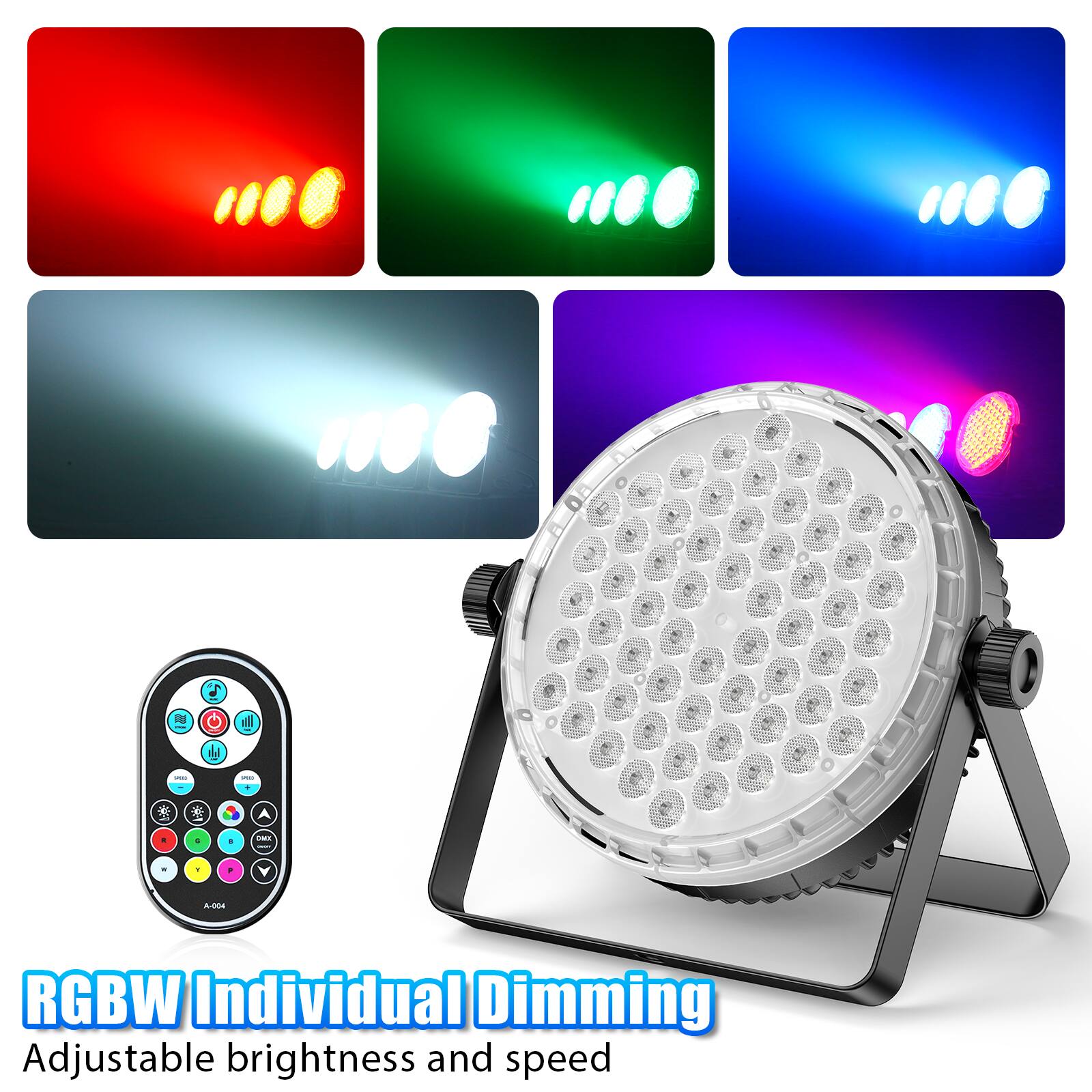 RGBW Individual Dimming  
Adjustable brightness and speed