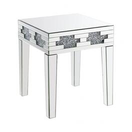 Manhattan Lane - End Table with Mirror Panel Framing and Faux Diamonds - Silver