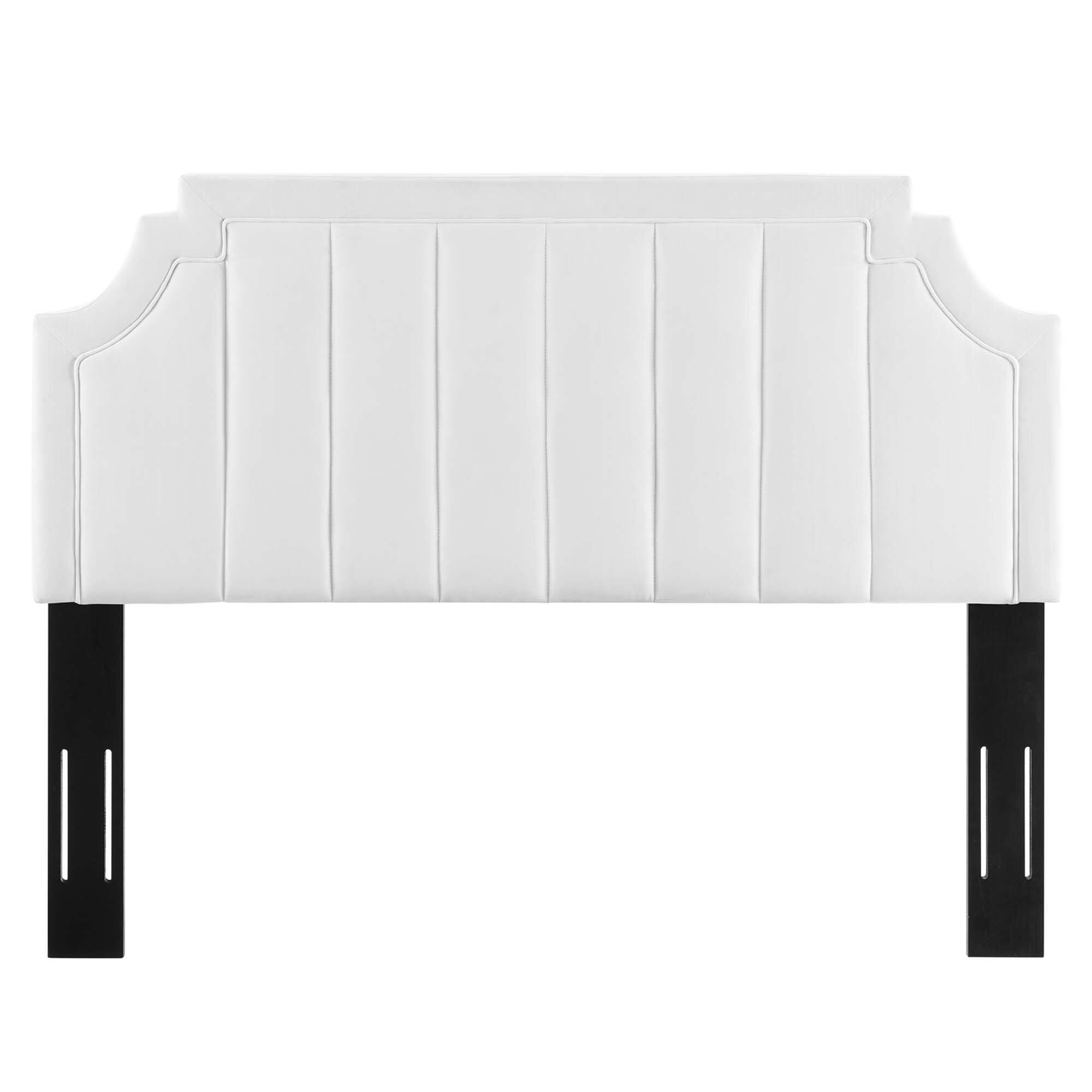 Alt View 2. Modway - Alyona Channel Tufted Performance Velvet Full/Queen Headboard by Modway - White.