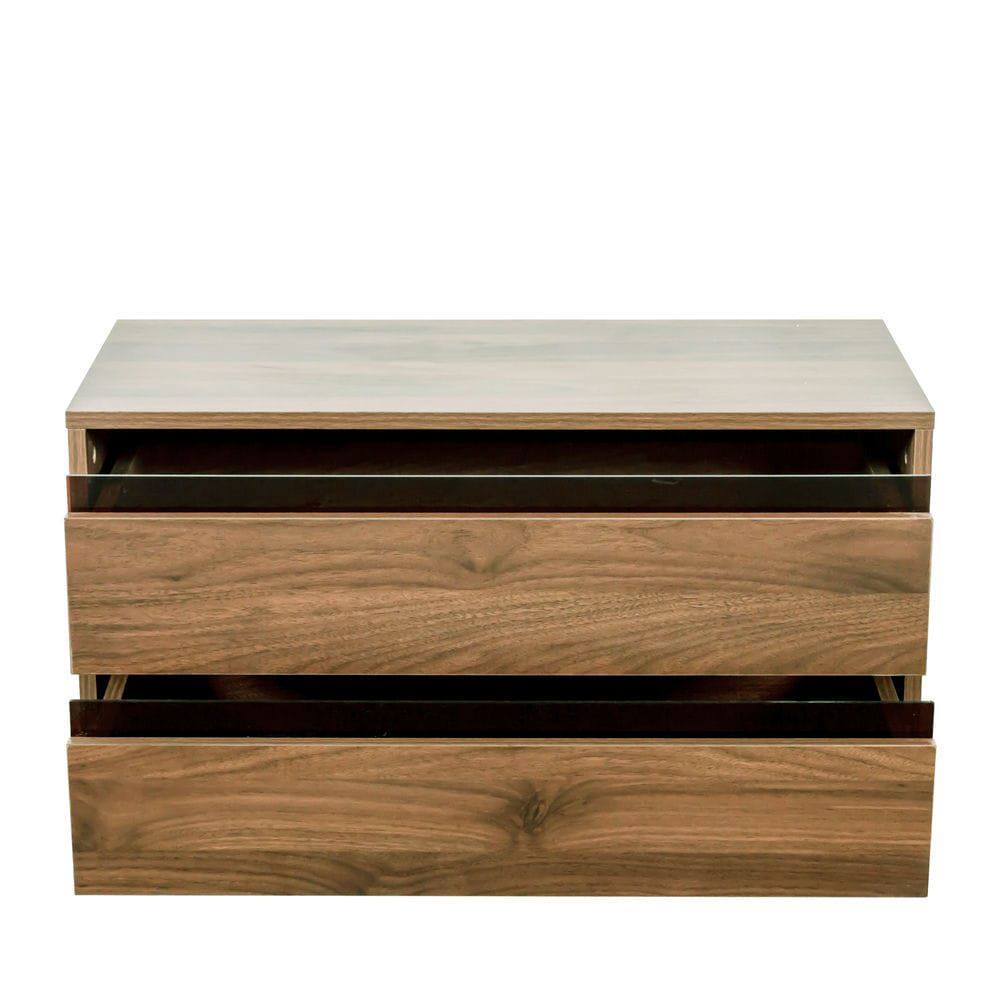 Back. Kadyn - 2-Drawer Wooden Stackable Storage Drawers, Small Food Pantry Cabinet, Underbed Drawer for Bedroom, Brown - Brown.