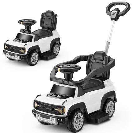 Front. FIRST RIDE ON - 3-in-1 Toddler Push Car, Licensed Ford Bronco Raptor Kids Push Car for Toddlers 1-3 w/Handle, Ride on Toy for Boys.