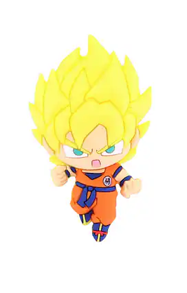 Front. Monogram - Dragon Ball Goku Super Saiyan 3D Foam Magnet - Orange.