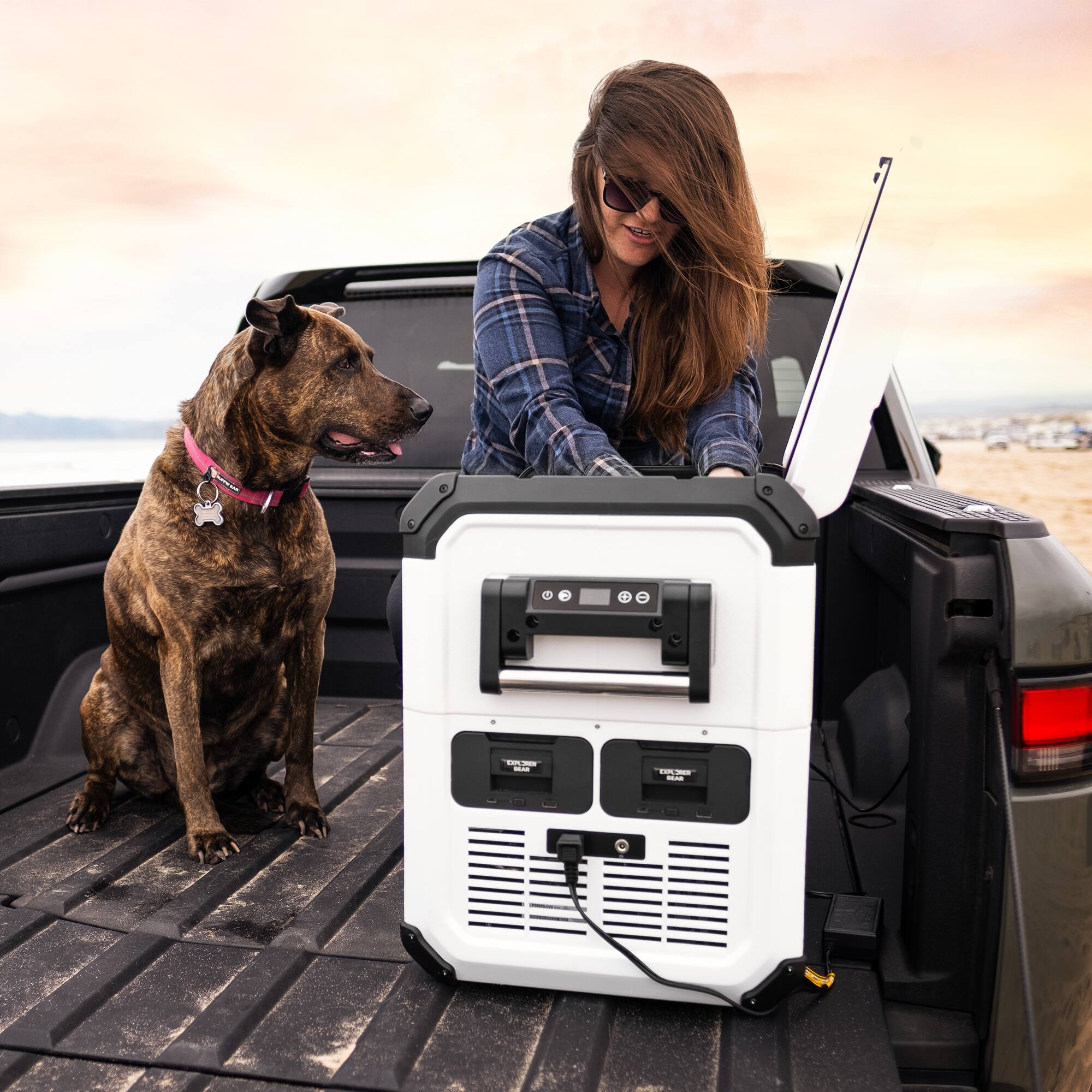 Alt View 5. Explorer Bear - Explorer Bear UR35W 37QT/35L 12/24V Portable Battery Powered Electric Fridge Freezer - Polar White.