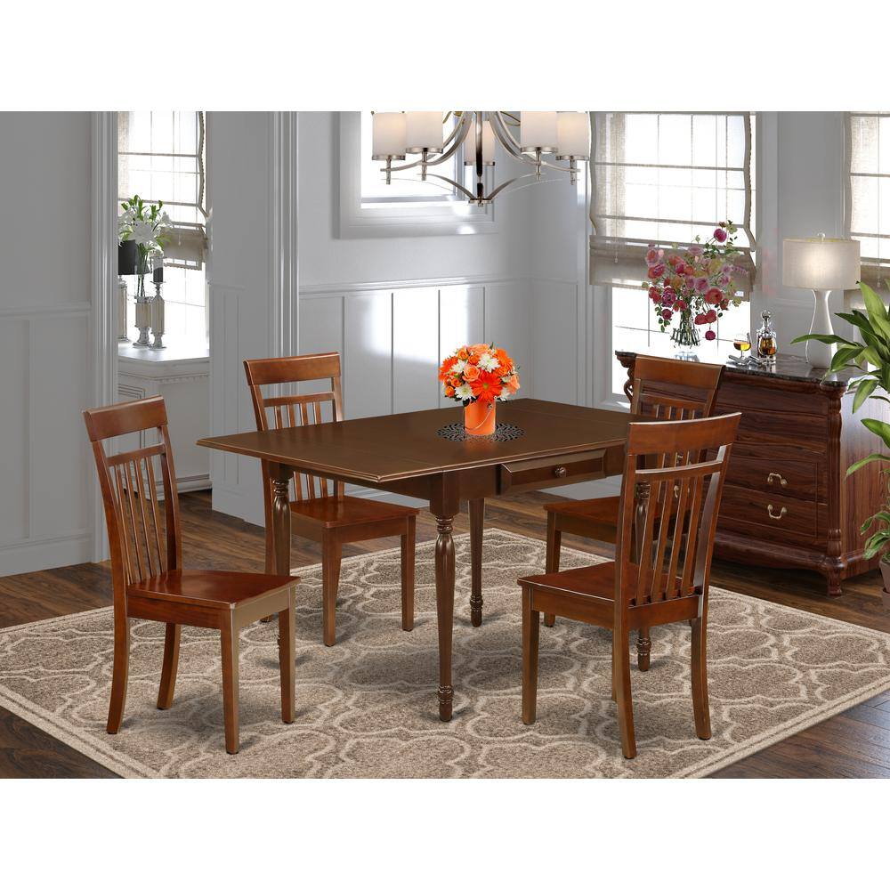 Left. East West Furniture - Dining Room Set Mahogany - Brown.