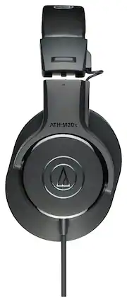 Front. Audio-Technica - ATH-M20x Monitor Headphones - Black.