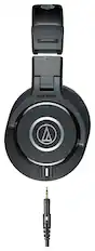 Front. Audio-Technica - ATH-M40x Monitor Headphones - Black.