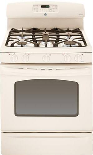 Front Standard. GE - 30" Self-Cleaning Freestanding Gas Convection Range - Bisque-on-Bisque.