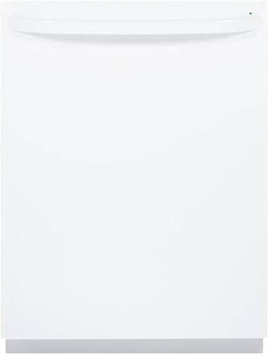 Front Standard. GE - 24" Tall Tub Built-In Dishwasher - White-on-White.