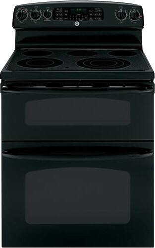 Front Standard. GE - 30" Self-Cleaning Freestanding Double Oven Electric Range - Black.
