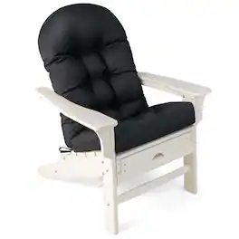 Gymax - Set of 2 Patio Adirondack Chair Cushion High Back Fade Resistant 5'' Seat Pad Patio - Black