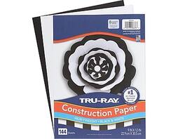 Tru-Ray - 9" x 12" Construction Paper/144 Sheets/Pack - Black/White