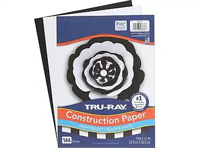 TRU-RAY Construction Paper
HEAVYWEIGHT BLACK & WHITE
9" x 12" (22.9 cm x 30.5 cm)
144 Sheets
#1 Fade Resistant
Art Teacher Approved Brand
