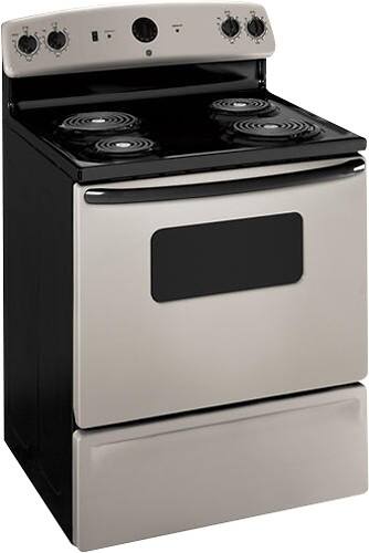 Angle Standard. GE - 30" Freestanding Electric Range - Silver.