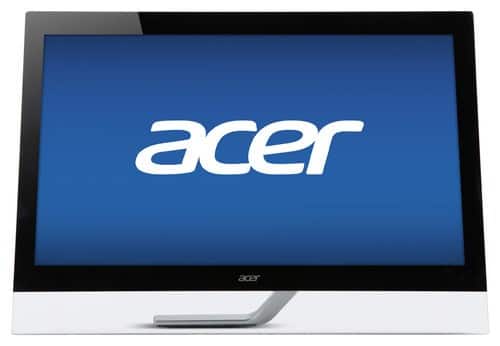 Front. Acer - Refurbished 23" IPS LED HD Monitor - Black/Clear.