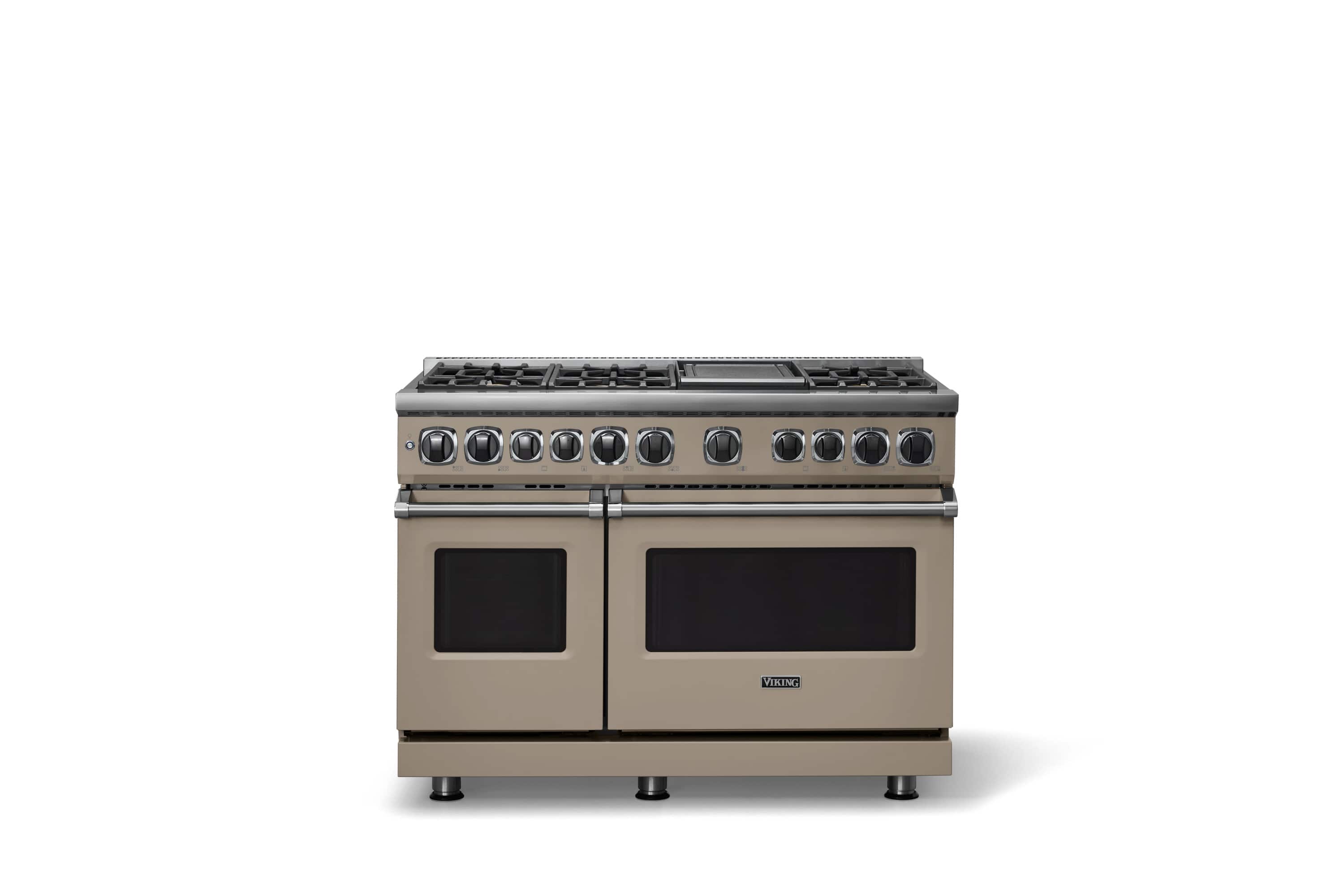 Front. Viking - 48 in. Wide 6 Burner Dual Fuel Sealed Burner Range with Griddle - Nantucket.