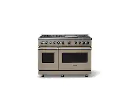 Viking - 48"W. 7.3 Cu. Ft. 7Series Self-Clean Dual Fuel 8 Burner Range/Griddle-Nantucket - Nantucket