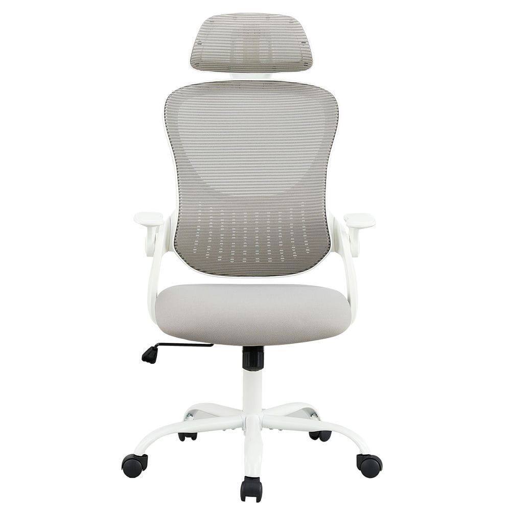 Kadyn - 20" Ergonomic Mesh Office Chair - High Back Swivel Chair with Headrest & Flip-up Armrests for Comfort - Gray