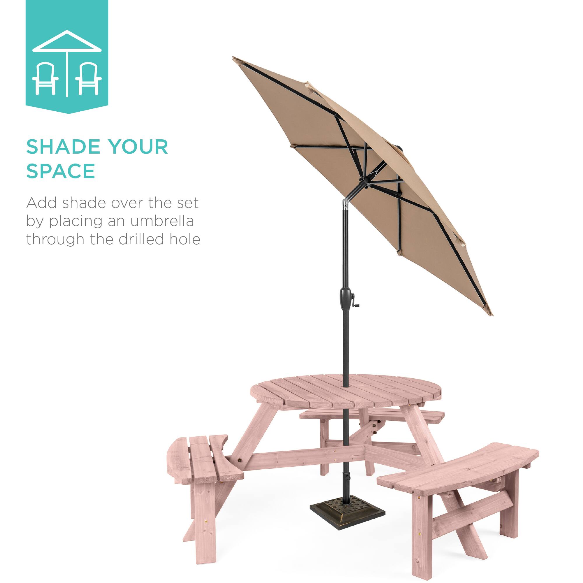 SHADE YOUR SPACE

Add shade over the set by placing an umbrella through the drilled hole