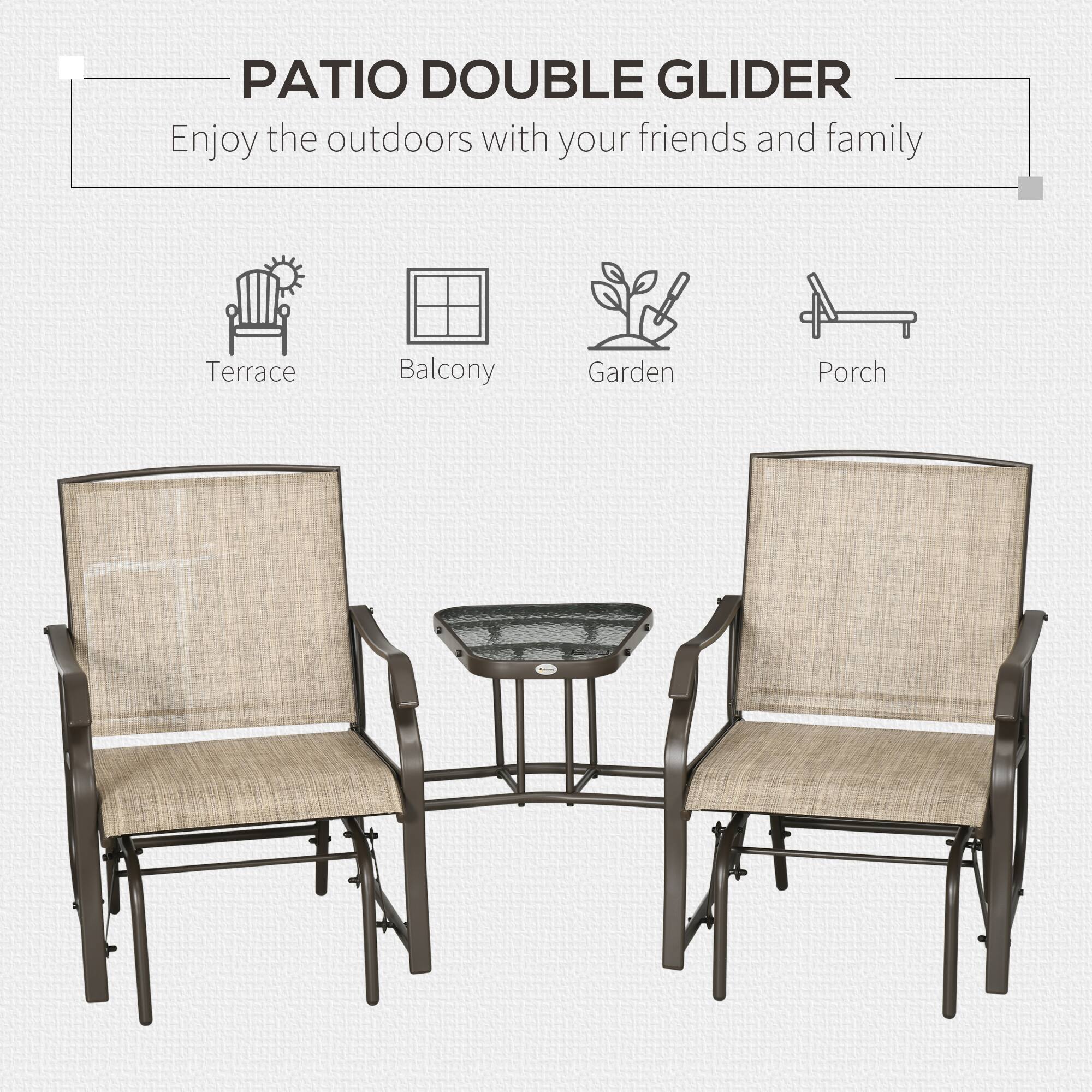 PATIO DOUBLE GLIDER
Enjoy the outdoors with your friends and family
Terrace
Balcony
Garden
Porch