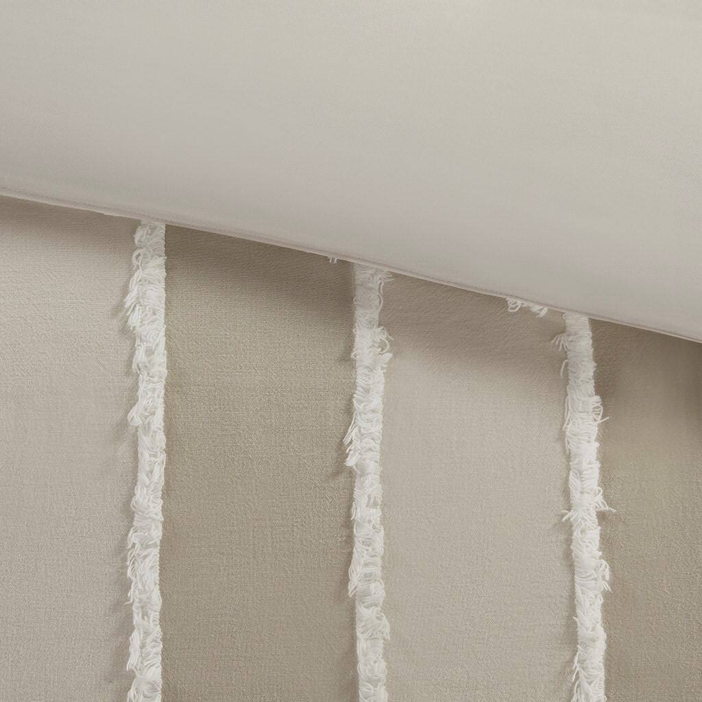 Alt View 5. Gracie Mills - Gracie Mills Lyon 3-PC Striped Cotton Comforter Set - Taupe.