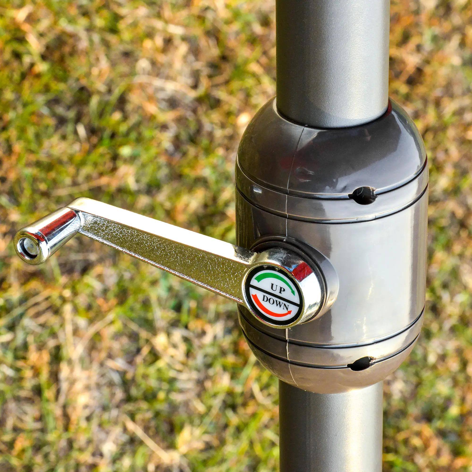 Alt View 4. Spaco - Spaco 15Ft Double-Sided Rectangular Patio Umbrella, Crank Shade with Base - Dark Blue.