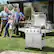 Left. Costway - 5-Burner Propane Gas BBQ Grill with Side Burner, Thermometer, Prep Table 50000 BTU - Silver.