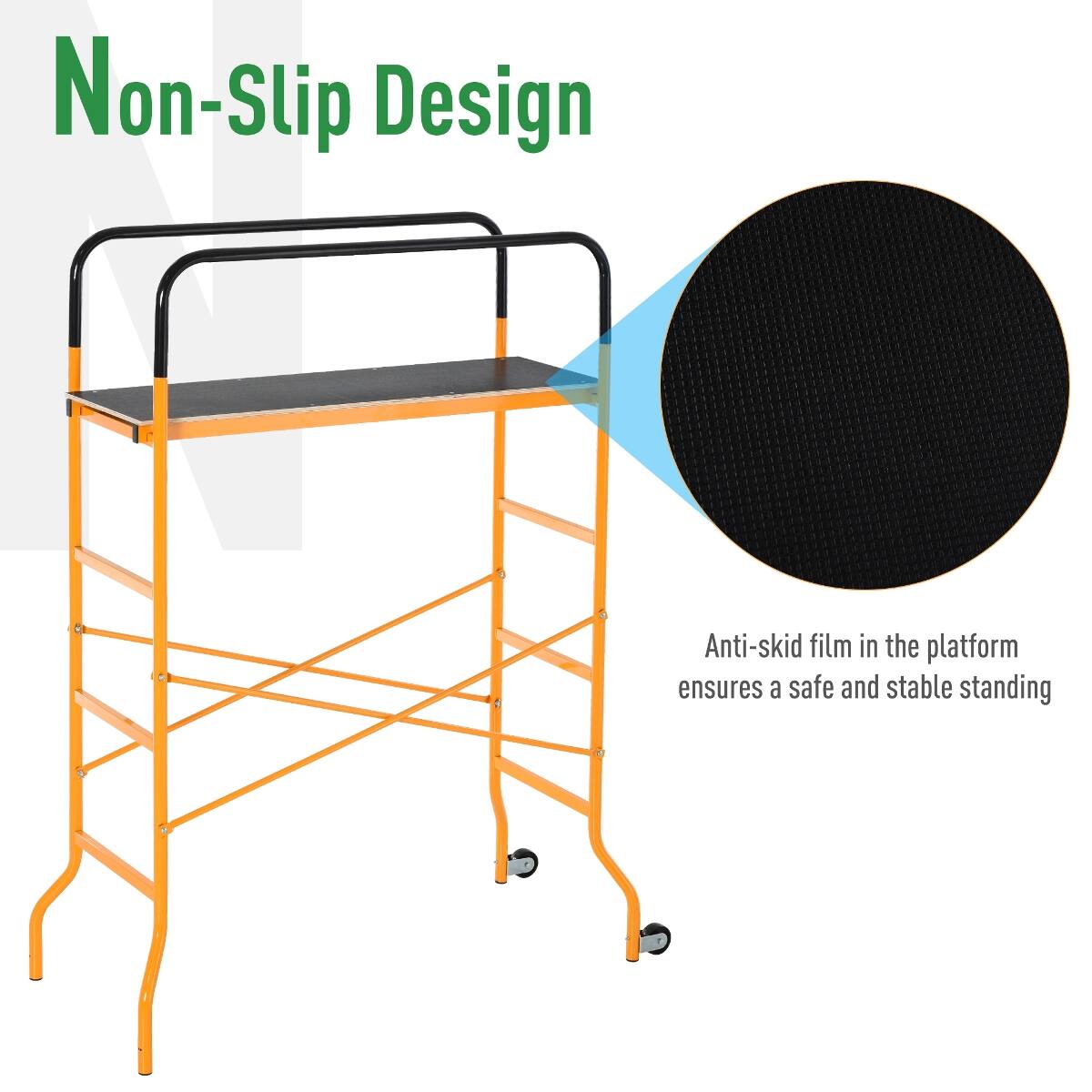 Non-Slip Design

Anti-skid film in the platform ensures a safe and stable standing