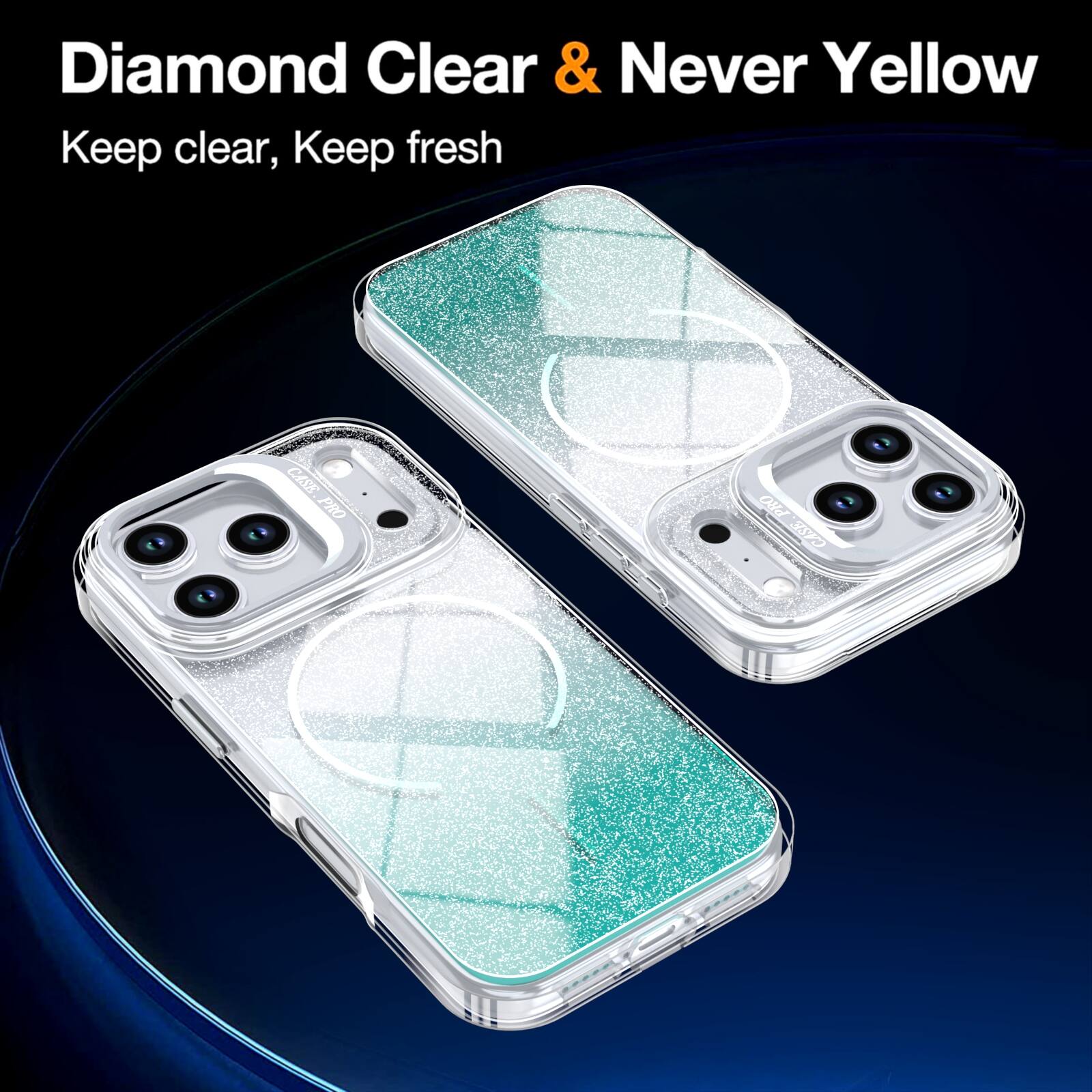 Diamond Clear & Never Yellow  
Keep clear, Keep fresh