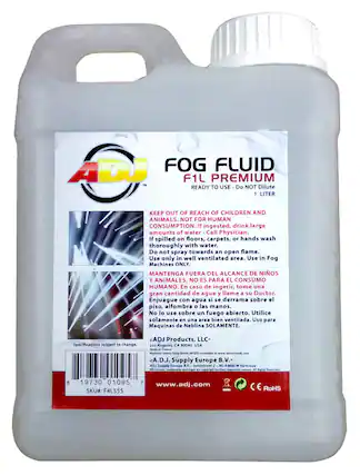 Front. ADJ - Premium Fog Juice - White.
