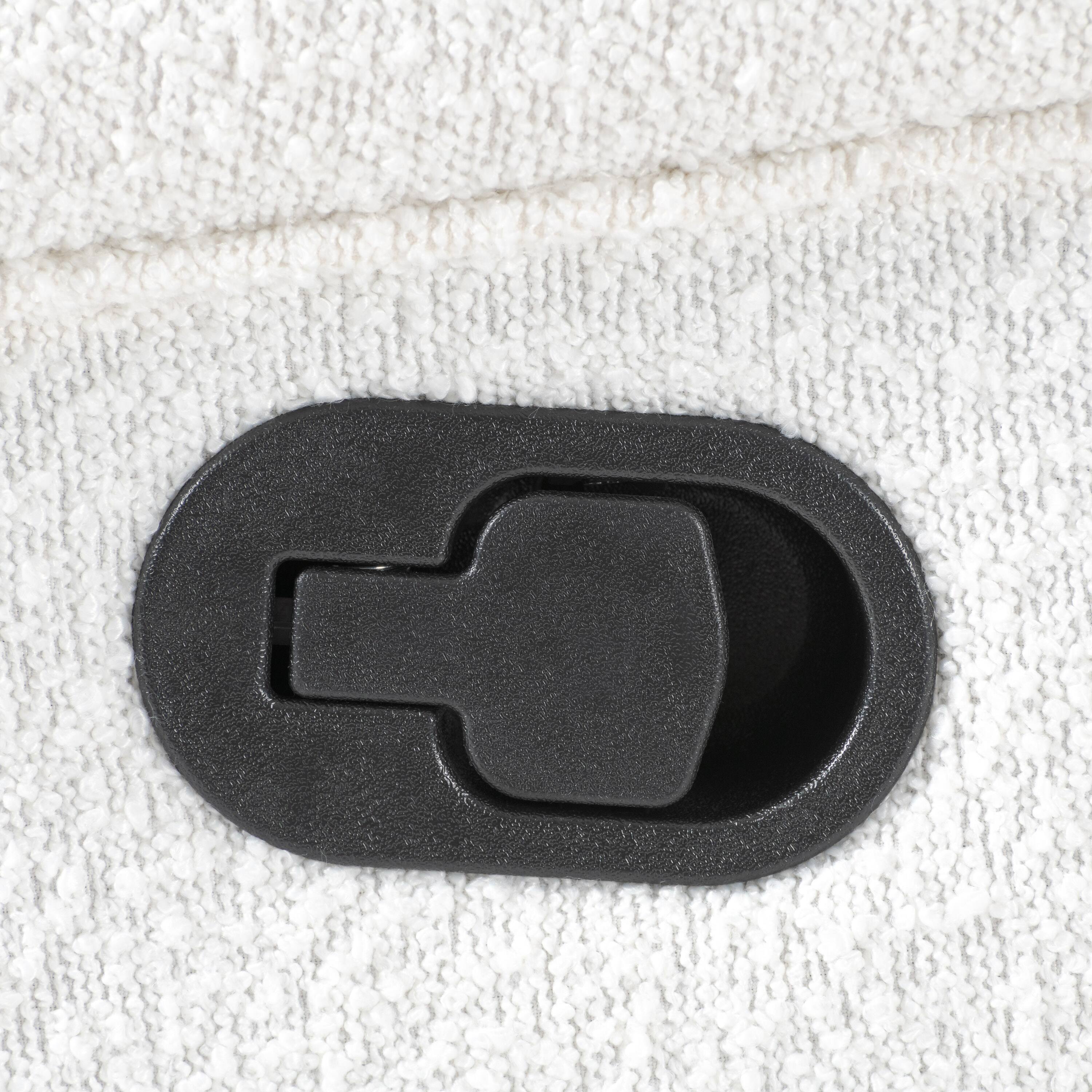 Alt View 6. CorLiving - Jasmine Boucle Fabric Upholstered Plush Cushioned Glider Swivel Manual Indoor Recliner - White.