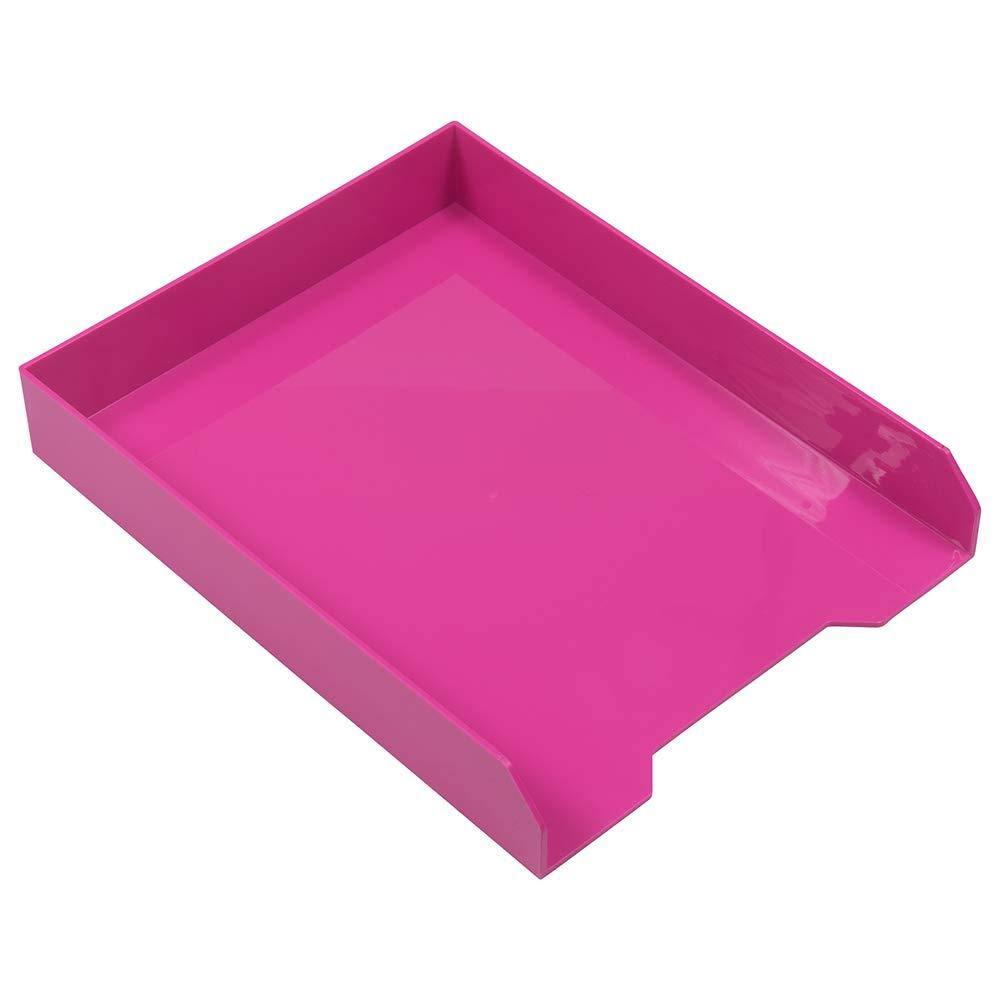 Alt View 1. Dapper Styles - Stackable Trays - Desktop Document Letter  File Organizer Tray Sold Individually - Pink-12.5" x 9.8" x 2".