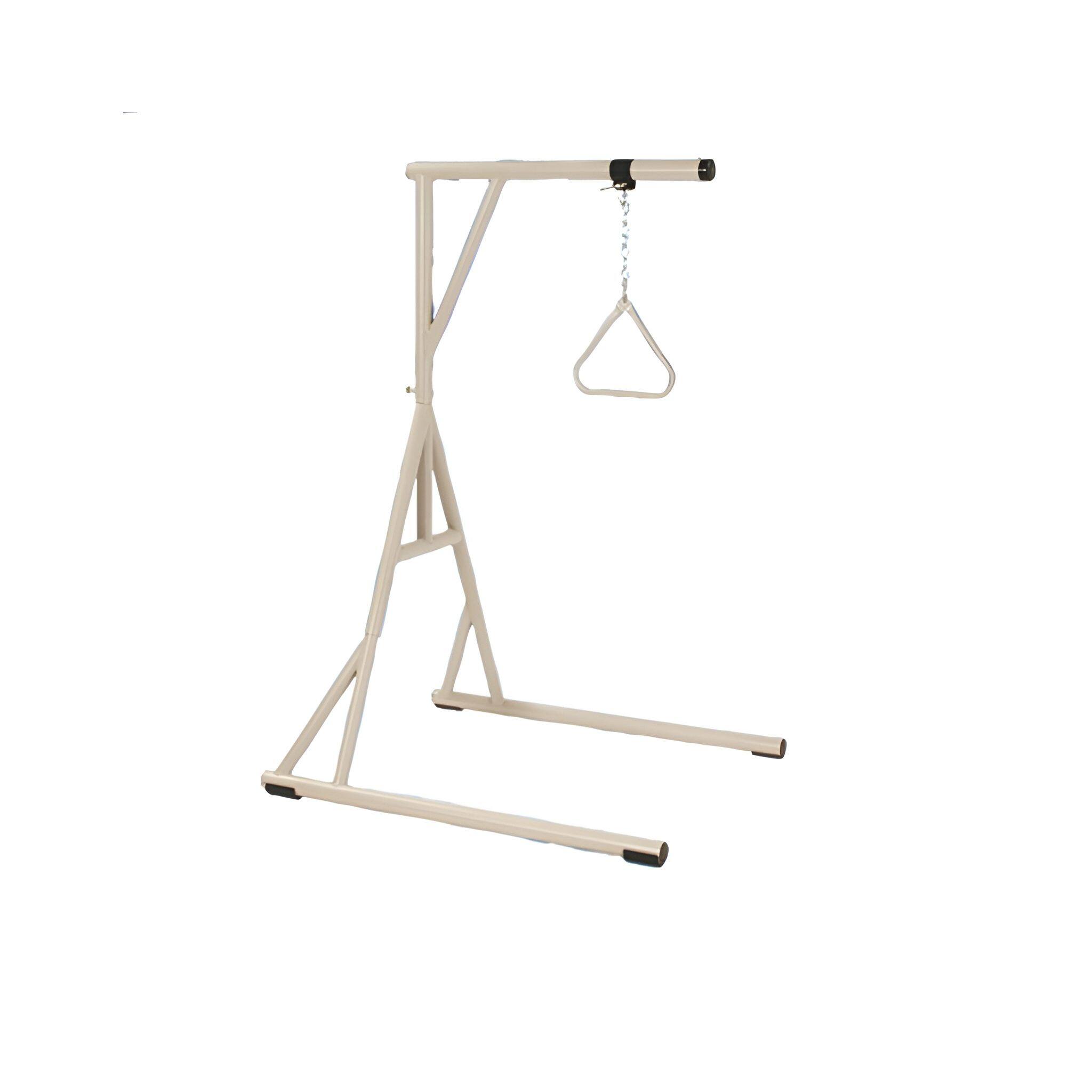 Front. Invacare - Bariatric Floor Stand Patient Aid with Trapeze 350 lb capacity heavy‑duty support - Beige.