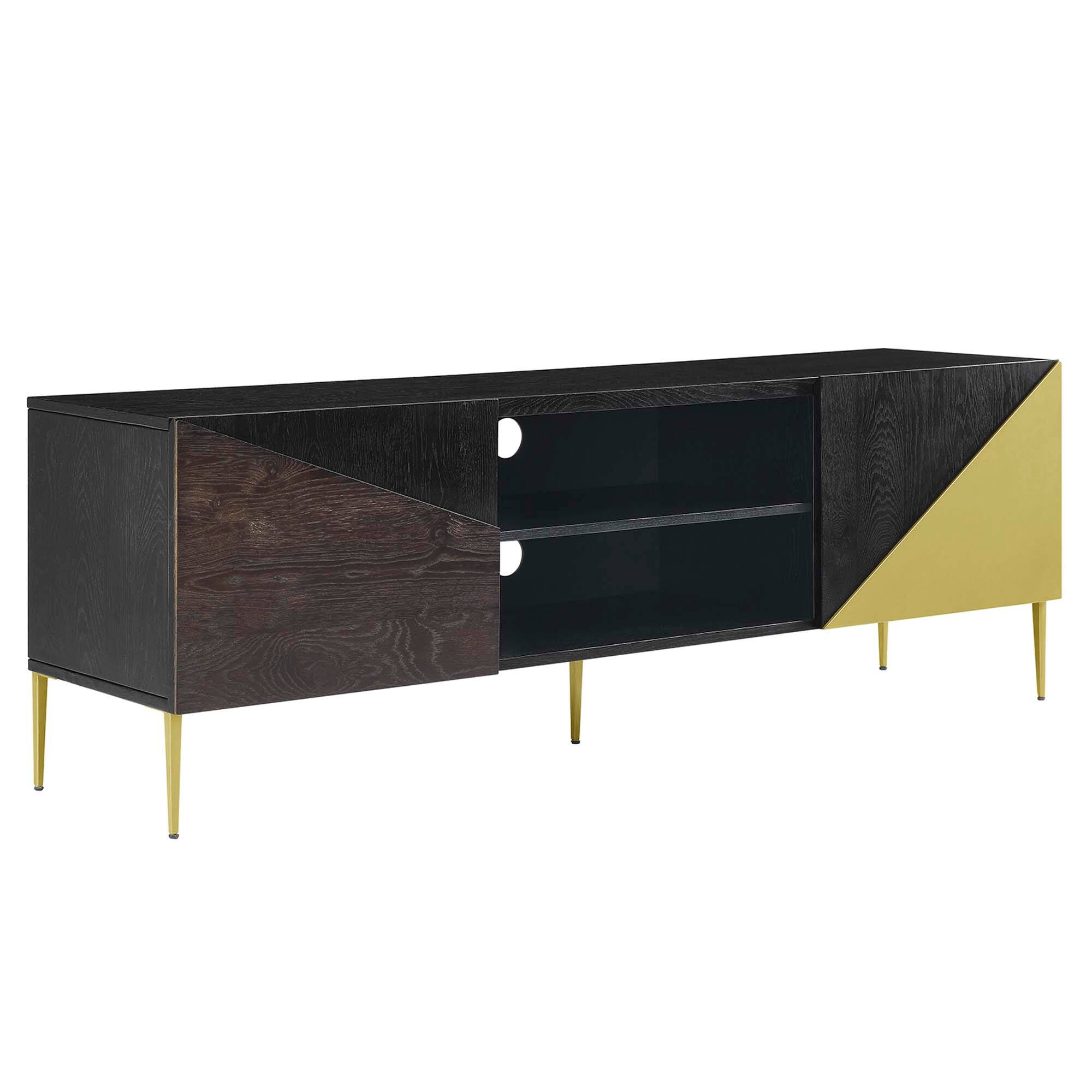 Angle. Modway - Alchemist 72" TV Stand by Modway - Black Gold.