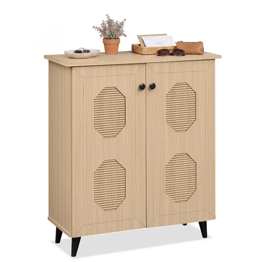 Best Large Shoe Rack Costway Shoe Cabinet with 2 Doors Freestanding Closed Shoe Storage Unit ...