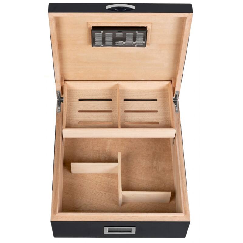 Alt View 5. Prestige - Hampton Black Cigar Humidor - Black Lacquer Finish.