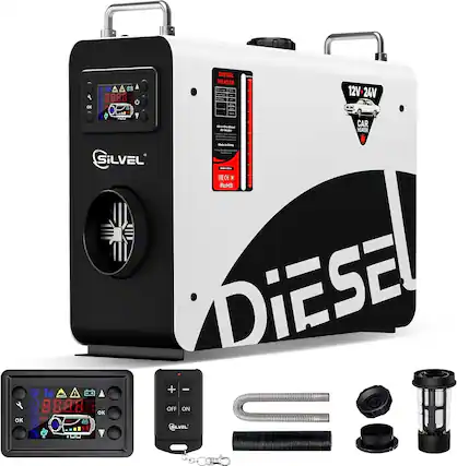 OK 8888. Y DIESEL HEATER - 12V-24V CAR HEATER - SiLVEL EN ERECC CE x RoHS DIESE + - Tall 2aa00 88:8.8 K OFF ON OK LVEL