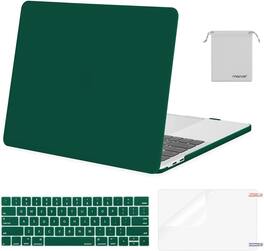 mosiso - MacBook Pro 13" hard shell case with keyboard skins, screen protector and storage bag - Peacock Green