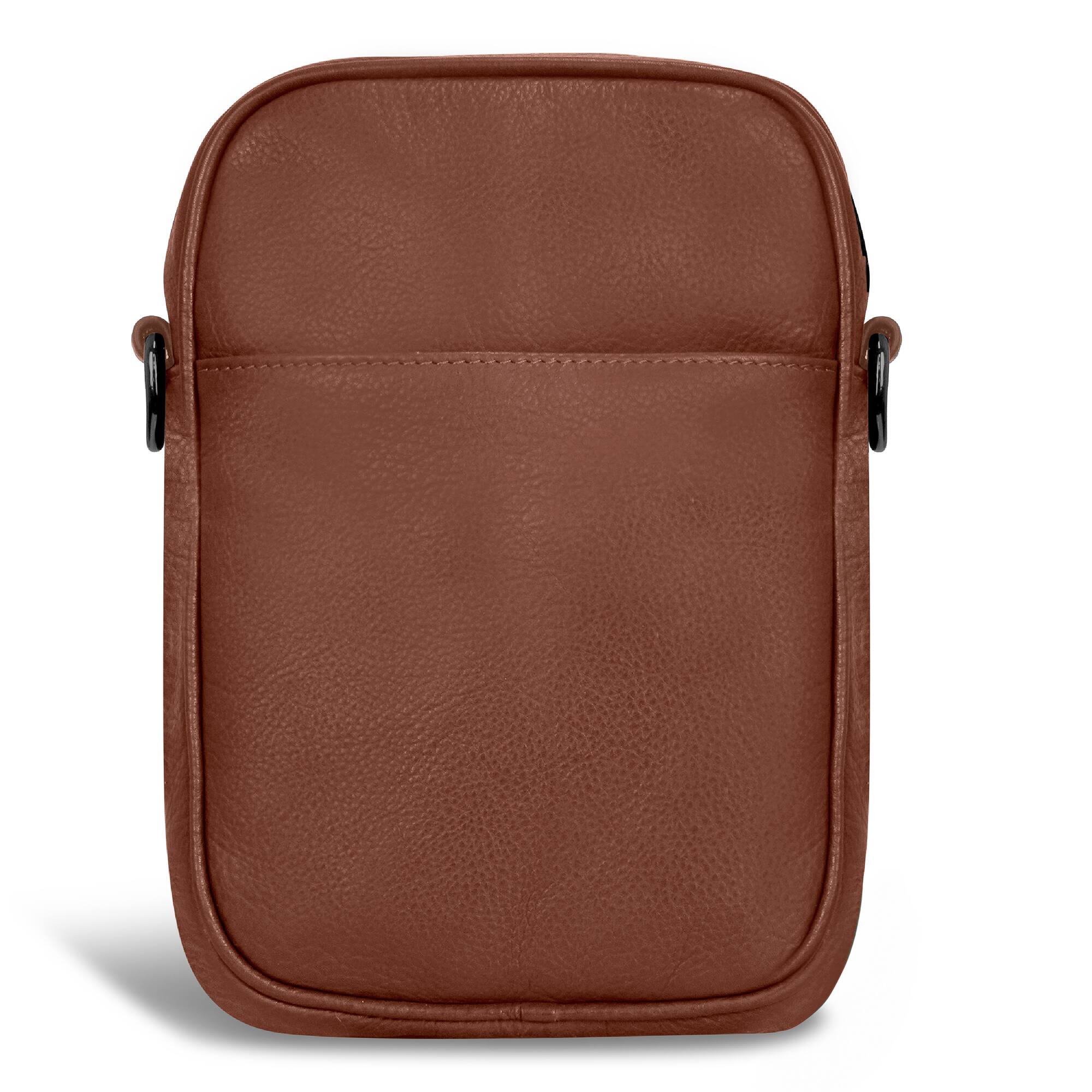 Alt View 1. Champs - Onyx Collection Leather Vertical Cross-Body Bag - Brown.