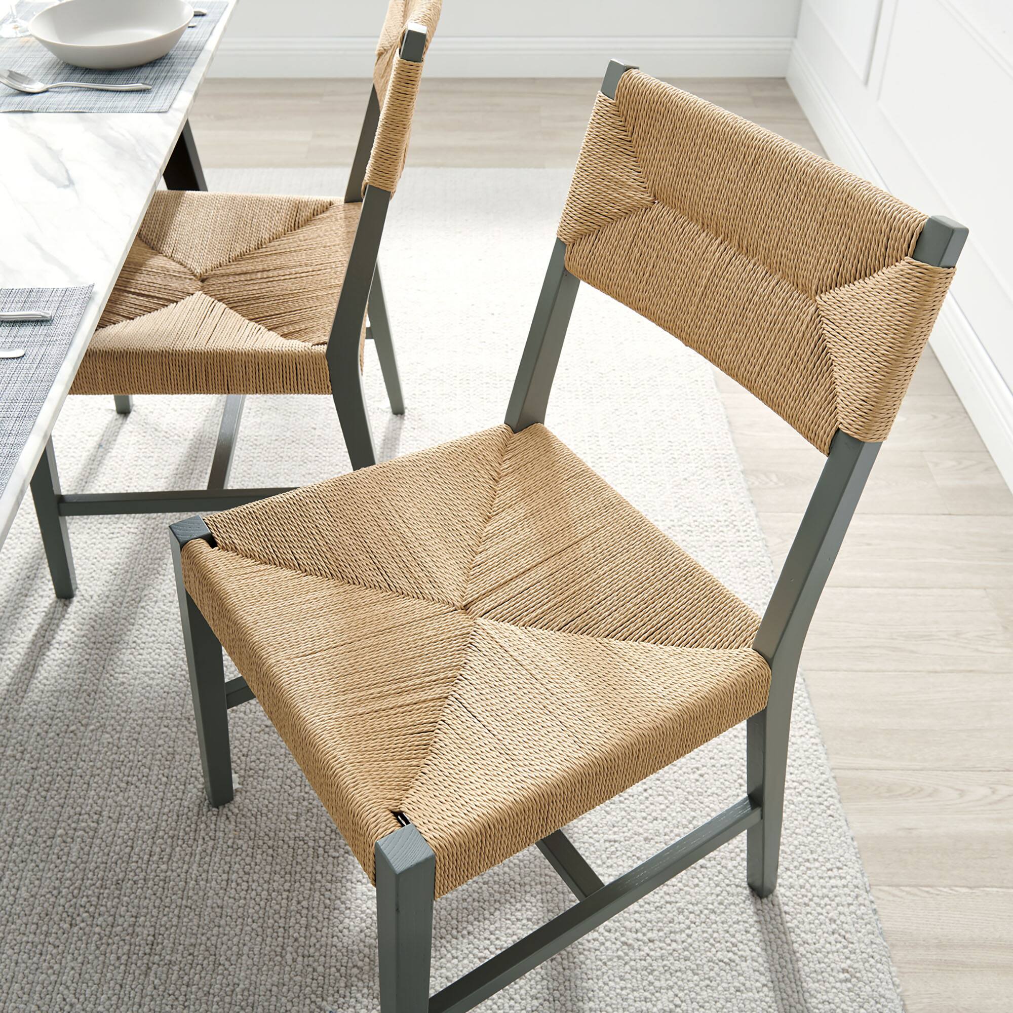 Alt View 2. Modway - Bodie Wood Dining Chair Set of 2 by Modway - Light Gray Natural.